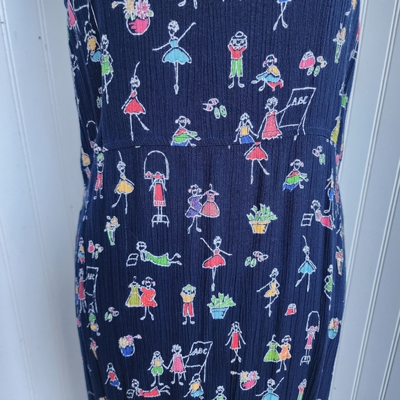 Stonebridge Women's Maxi Sleeveless Dress Print Navy Blue Crinkle Fun Stretch M - Picture 4 of 13